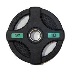 Диск олимпийский обрезиненный Original Fittools FT-2HGP-10 с двумя хватами 10 кг