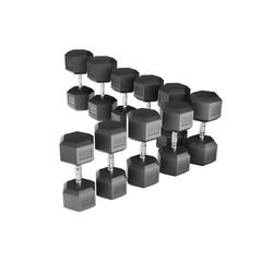 Ряд гантелей гексагональных UNIX Fit обрезиненные от 27,5 до 50 кг